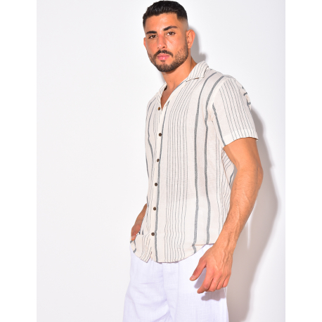 Chemise à rayures manches courte Chemise à rayures manches courte