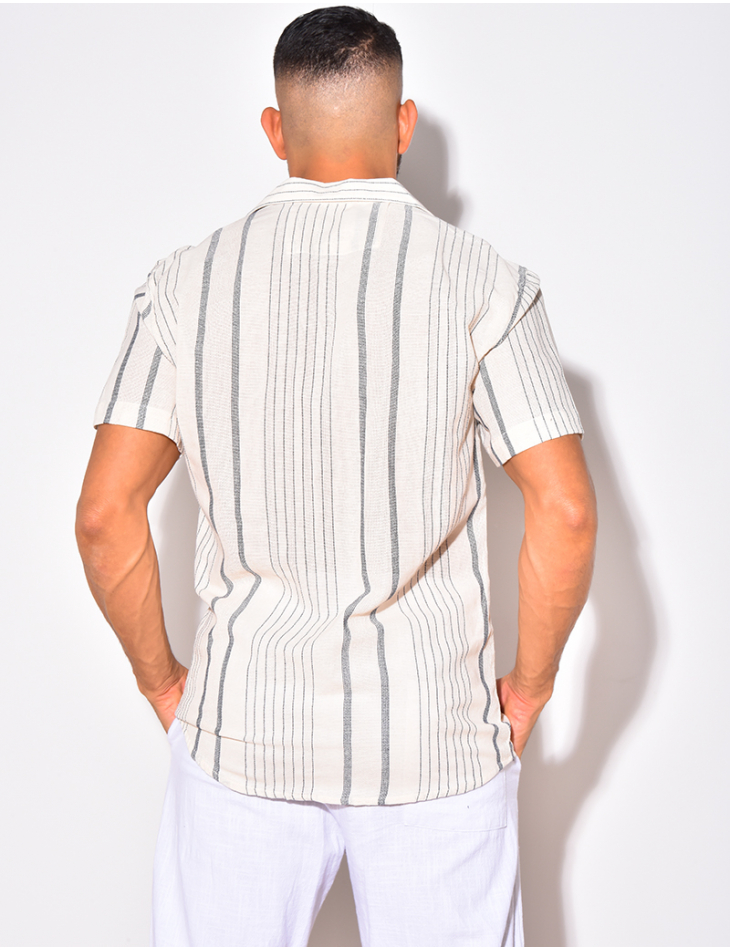 Chemise à rayures manches courte Chemise à rayures manches courte