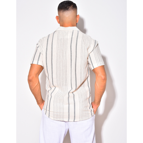 Chemise à rayures manches courte Chemise à rayures manches courte