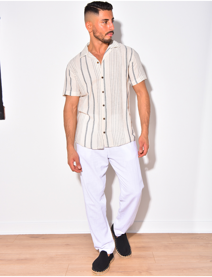 Chemise à rayures manches courte Chemise à rayures manches courte