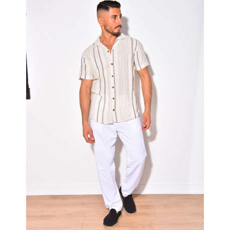 Chemise à rayures manches courte Chemise à rayures manches courte