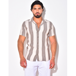 Chemise à bandes avec motifs Chemise à bandes avec motifs