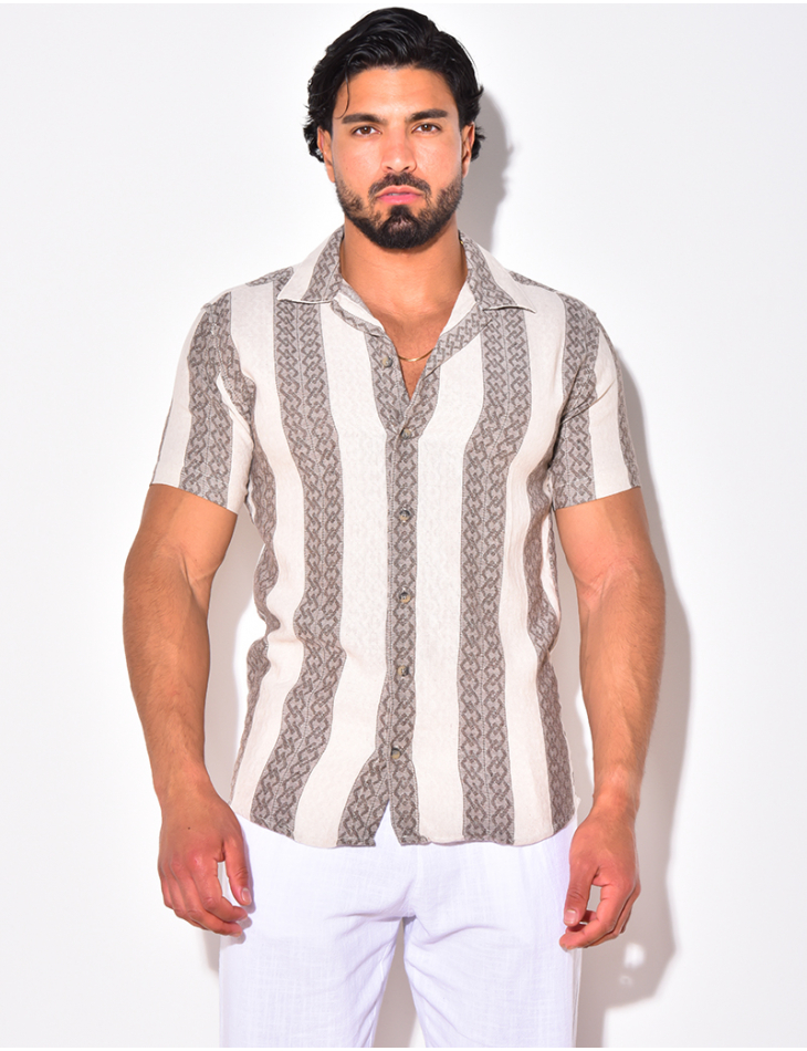 Chemise à bandes avec motifs Chemise à bandes avec motifs