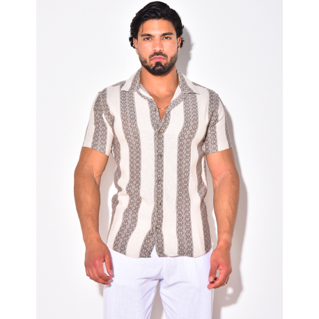 Chemise à bandes avec motifs Chemise à bandes avec motifs