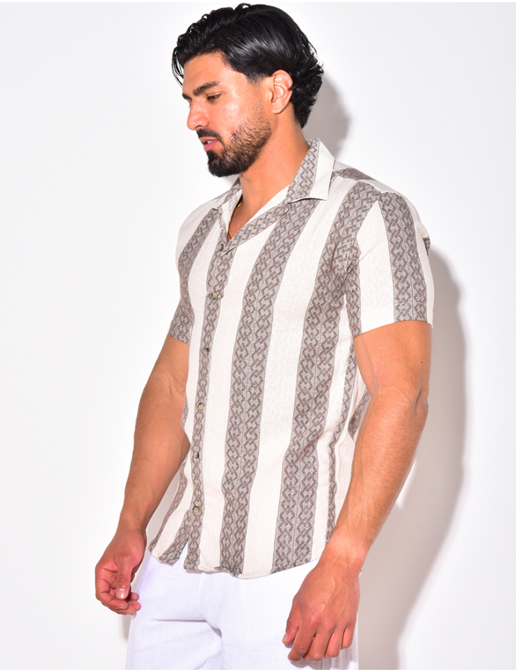 Chemise a bandes avec motifs