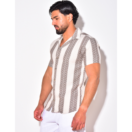 Chemise à bandes avec motifs Chemise à bandes avec motifs