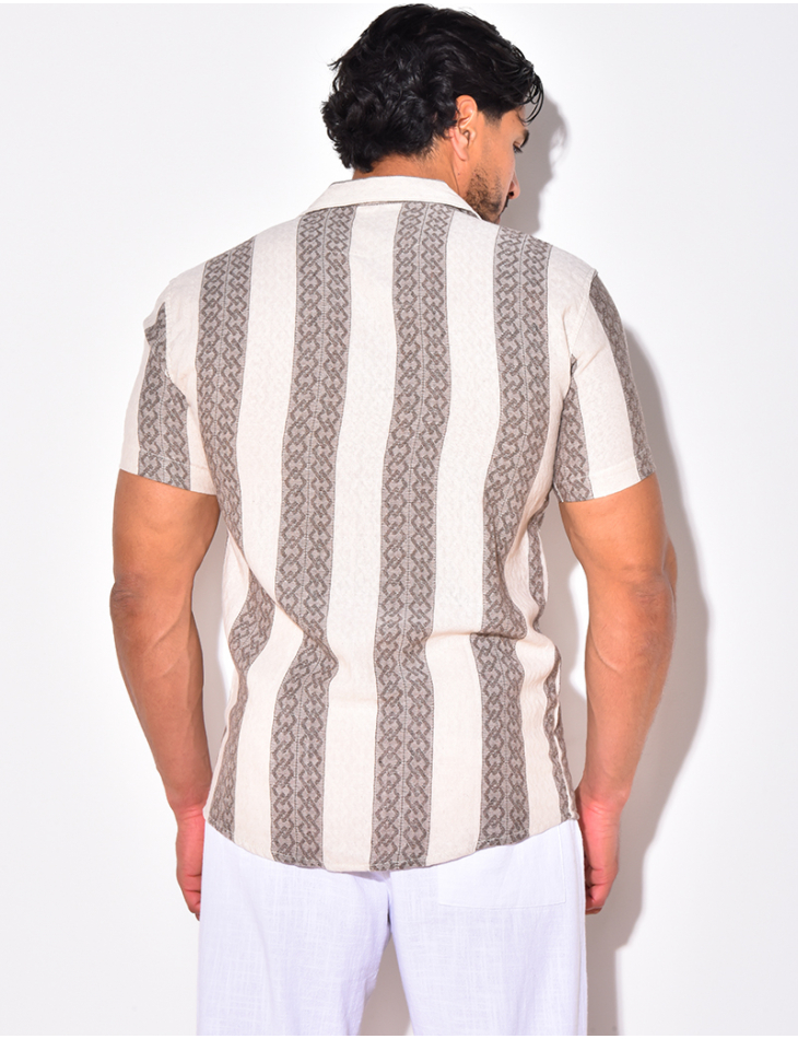 Chemise à bandes avec motifs Chemise à bandes avec motifs