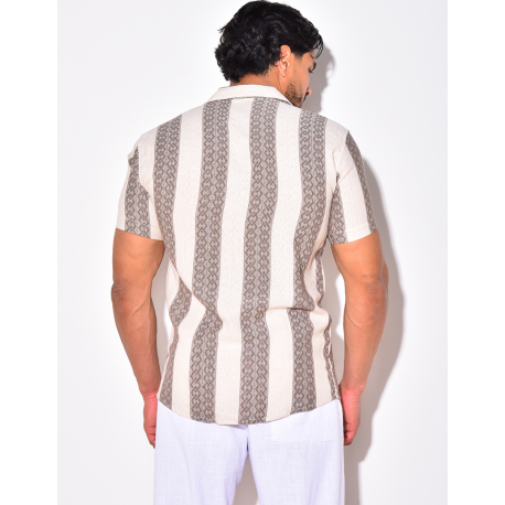 Chemise à bandes avec motifs Chemise à bandes avec motifs