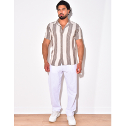 Chemise à bandes avec motifs Chemise à bandes avec motifs