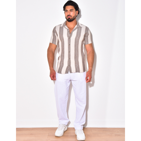 Chemise à bandes avec motifs Chemise à bandes avec motifs