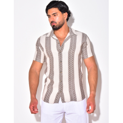 Chemise à bandes avec motifs Chemise à bandes avec motifs