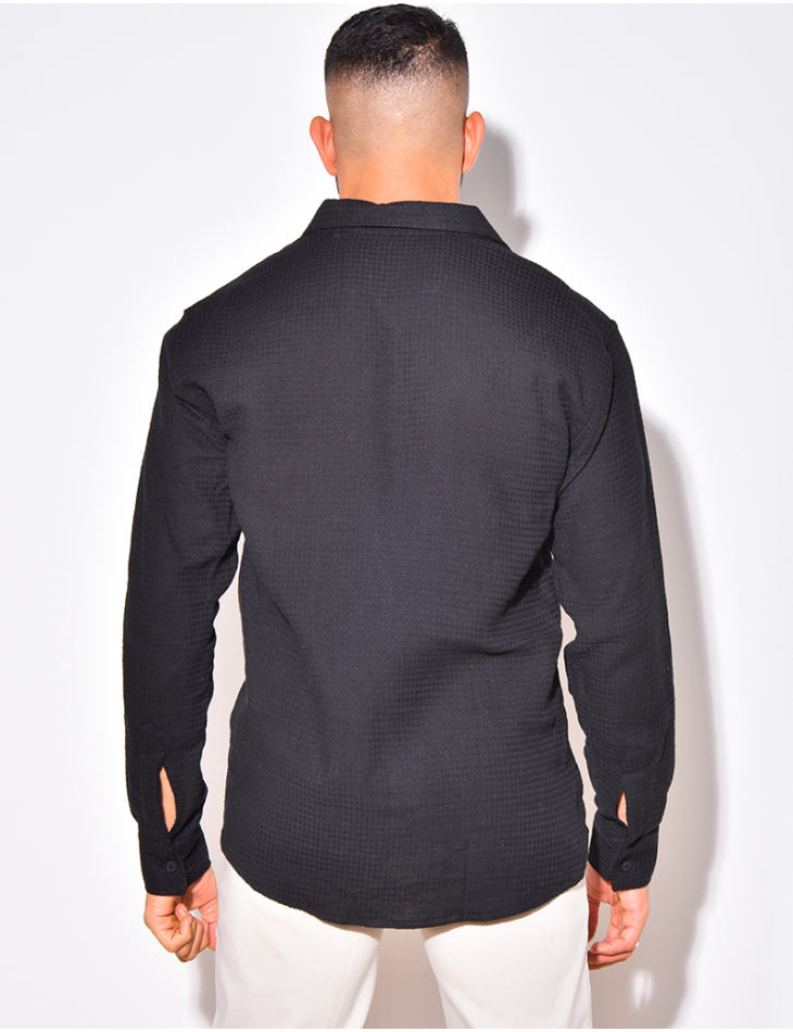 Chemise manches longues gaufrée Chemise manches longues gaufrée