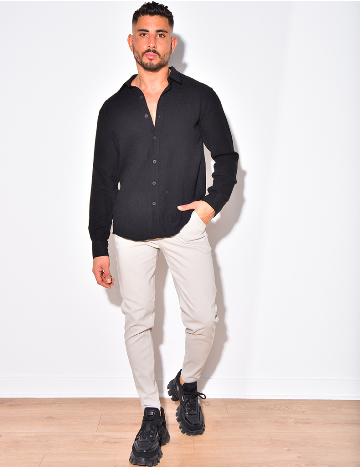 Chemise manches longues gaufrée Chemise manches longues gaufrée