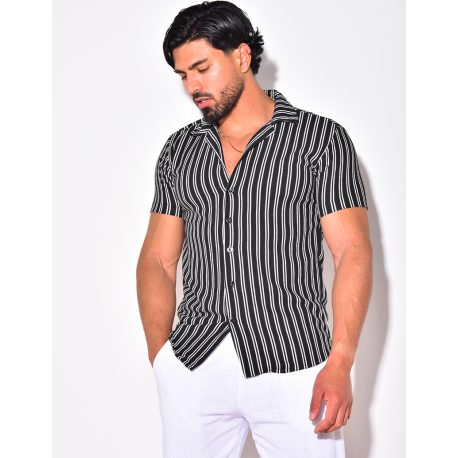 Chemise nid d'abeille à rayures