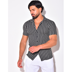 Chemise nid d'abeille à rayures