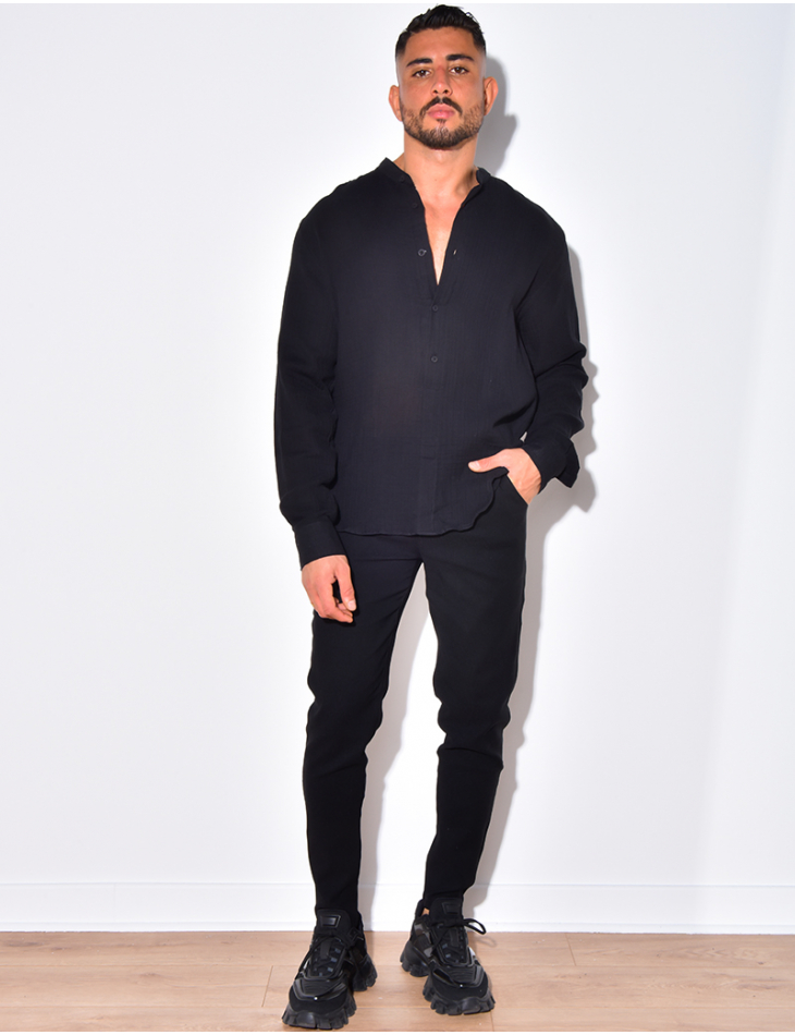 Chemise manches longues à col rond Chemise manches longues à col rond