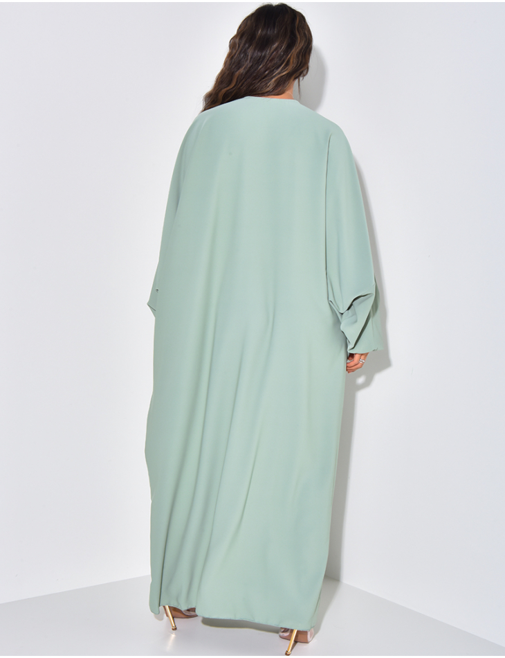 Abaya manches longues à broderie