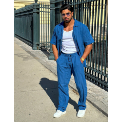 Ensemble pantalon et chemise texturé Ensemble pantalon et chemise texturé