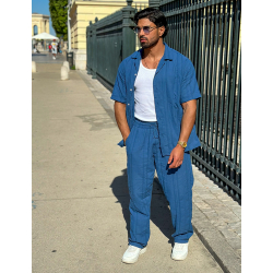 Ensemble pantalon et chemise texturé Ensemble pantalon et chemise texturé