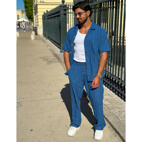 Ensemble pantalon et chemise texturé Ensemble pantalon et chemise texturé