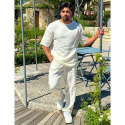 Ensemble pantalon et T-shirt effet décousu Ensemble pantalon et T-shirt effet décousu