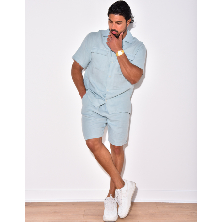 Ensemble short en chemise en lin Ensemble short en chemise en lin