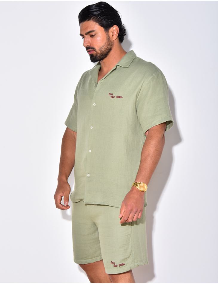 Ensemble short et chemise "Less But Better"