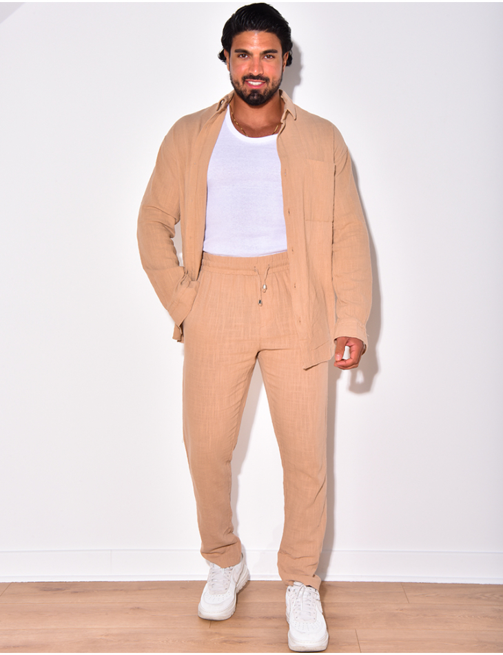 Ensemble pantalon et chemise en lin Ensemble pantalon et chemise en lin