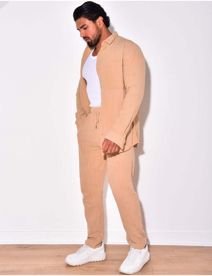 Ensemble pantalon et chemise en lin Ensemble pantalon et chemise en lin