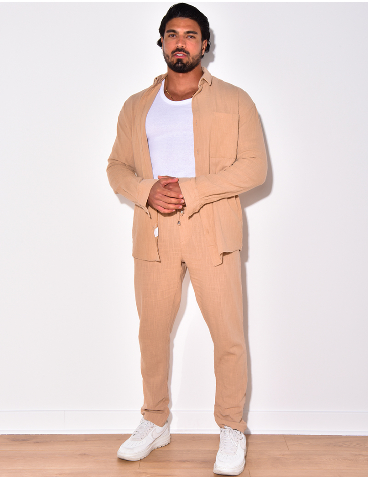 Ensemble pantalon et chemise en lin Ensemble pantalon et chemise en lin