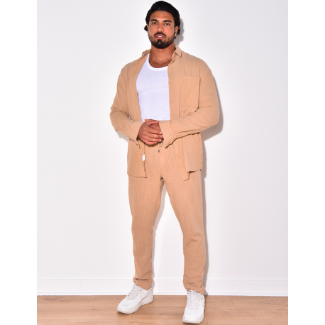 Ensemble pantalon et chemise en lin Ensemble pantalon et chemise en lin