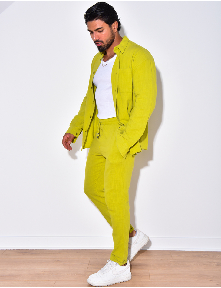 Ensemble pantalon et chemise en lin Ensemble pantalon et chemise en lin