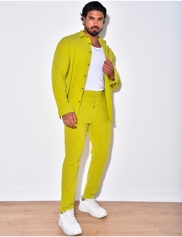 Ensemble pantalon et chemise en lin Ensemble pantalon et chemise en lin