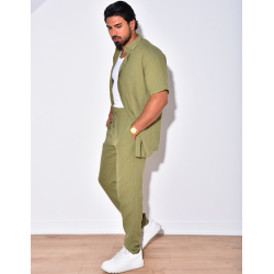 Ensemble pantalon et chemise en lin