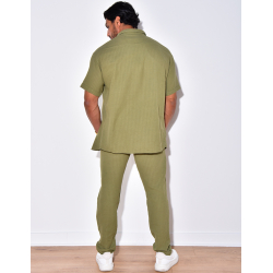 Ensemble pantalon et chemise en lin