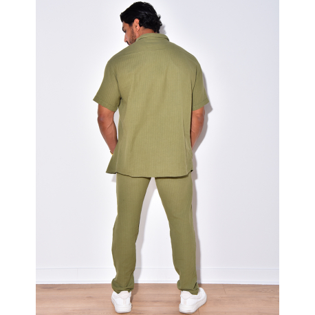 Ensemble pantalon et chemise en lin