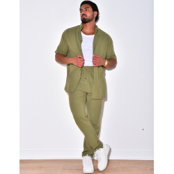 Ensemble pantalon et chemise en lin