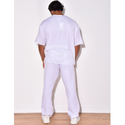 Ensemble pantalon et T-shirt effet décousu Ensemble pantalon et T-shirt effet décousu