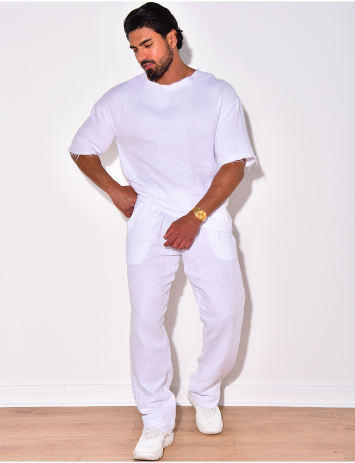 Ensemble pantalon et T-shirt effet décousu Ensemble pantalon et T-shirt effet décousu