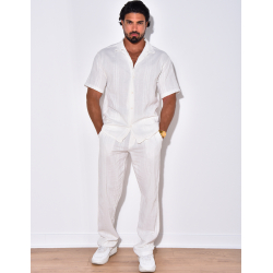 Ensemble pantalon et chemise texturé Ensemble pantalon et chemise texturé