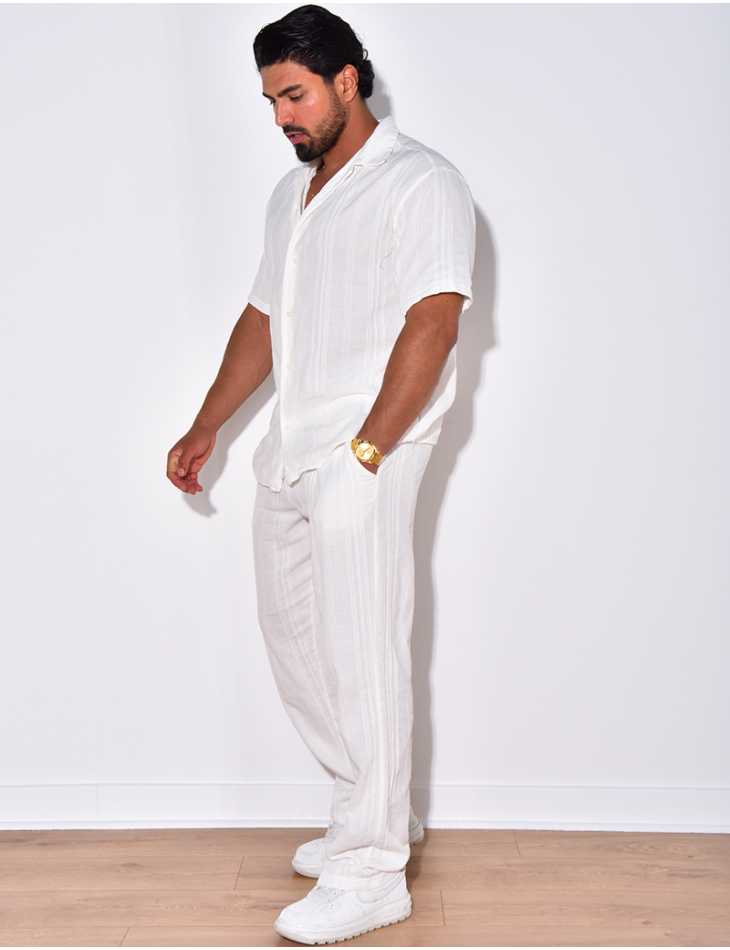 Ensemble pantalon et chemise texturé Ensemble pantalon et chemise texturé