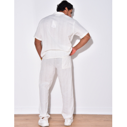 Ensemble pantalon et chemise texturé Ensemble pantalon et chemise texturé