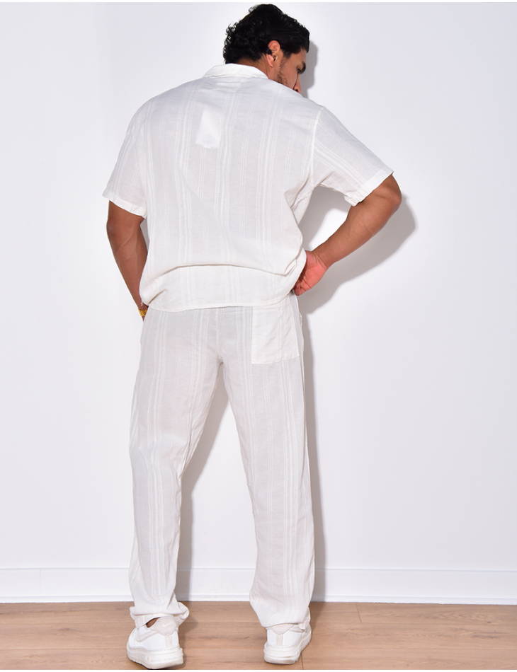Ensemble pantalon et chemise texturé Ensemble pantalon et chemise texturé