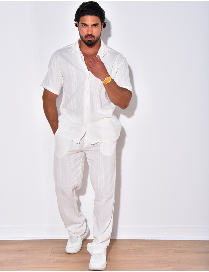 Ensemble pantalon et chemise texturé Ensemble pantalon et chemise texturé