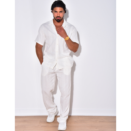 Ensemble pantalon et chemise texturé Ensemble pantalon et chemise texturé