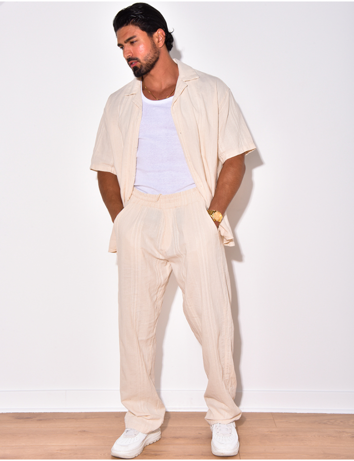 Ensemble pantalon et chemise texturé Ensemble pantalon et chemise texturé