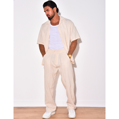 Ensemble pantalon et chemise texturé Ensemble pantalon et chemise texturé
