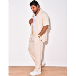 Ensemble pantalon et chemise texturé Ensemble pantalon et chemise texturé