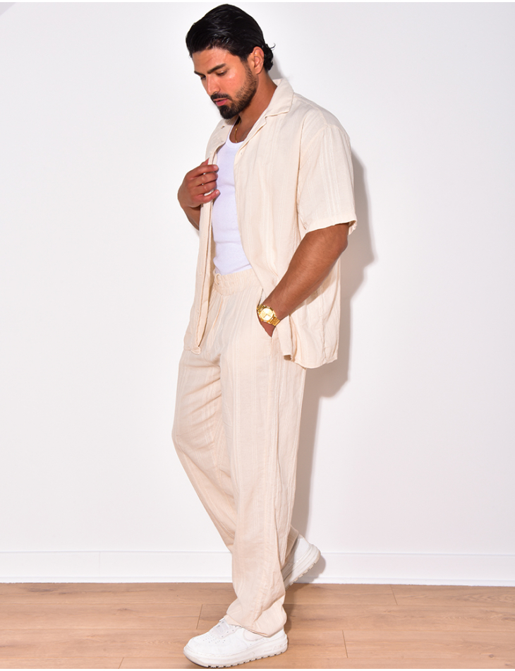 Ensemble pantalon et chemise texturé Ensemble pantalon et chemise texturé
