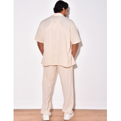 Ensemble pantalon et chemise texturé Ensemble pantalon et chemise texturé